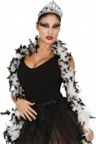boa dames 180 cm veren zwart/wit