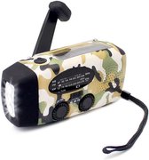 Noodradio - radio - ramp - SOS - Makefromyourhouseahome - Opwindbare legerkleur radio - Noodradio Opwindbaar - Survival Radio - Inclusief Zaklamp - AM/FM - noodradio - Legerkleur