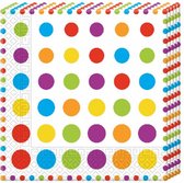 servetten Bright Color Dots 33 cm papier wit 20 stuks