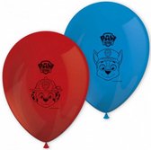 ballonnen Paw Patrol 28 cm latex rood/blauw 8 stuks