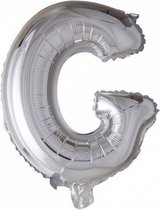 folieballon letter G 41 cm zilver