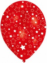 ballonnen ster junior 27,5 cm latex rood/wit 6 stuks