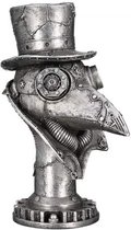 Sculptuur - Beeld - Steampunk kraai zilver - Decoratief Fantasie Figuur