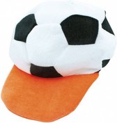 pet Voetbal 20 x 28 cm vilt/polyester oranje/wit
