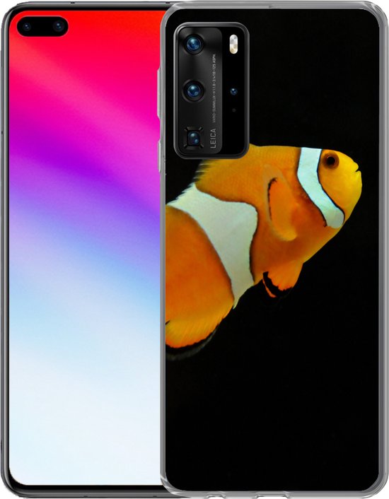 Coque Huawei P40 Pro - Poisson - Ligne - Zwart - Coque de téléphone en Siliconen