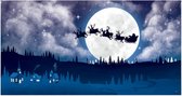 wanddecoratie Santa's Sleigh 165 x 85 cm blauw