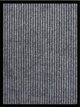 Deurmat 60x80 cm gestreept grijs
