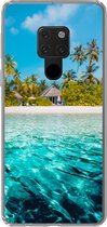 Geschikt voor Huawei P40 Lite hoesje - Strand - Palmbomen - Zee - Siliconen Telefoonhoesje