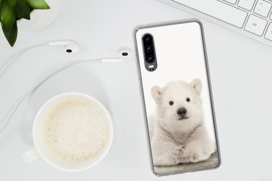 Coque Huawei P30 - Ours polaire jeune - Bébé ours polaire - Chambre d'enfant - Chambre d' Chambre de bébé - Coque de téléphone en Siliconen -