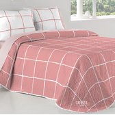 Luxe bedsprei deken - trevi pink - 250x270 - met slopen 60x70