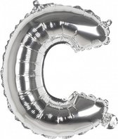 ballon letter C zilver 36 cm