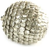 kerstbal Helaine 13 cm keramiek zilver