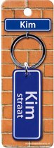 sleutelhanger straatnaam Kim 9 cm staal blauw