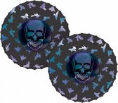 muurdecoratie skelet junior 25 cm papier zwart 2 stuks