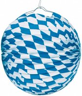 lampion Bavaria 25 cm papier/staal blauw/wit