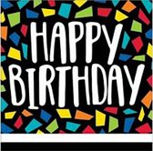 servetten Happy Birthday 33 x 33 cm papier 16 stuks