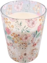Cactula mooie grote geurkaars in glas met bloemen print passionfruit