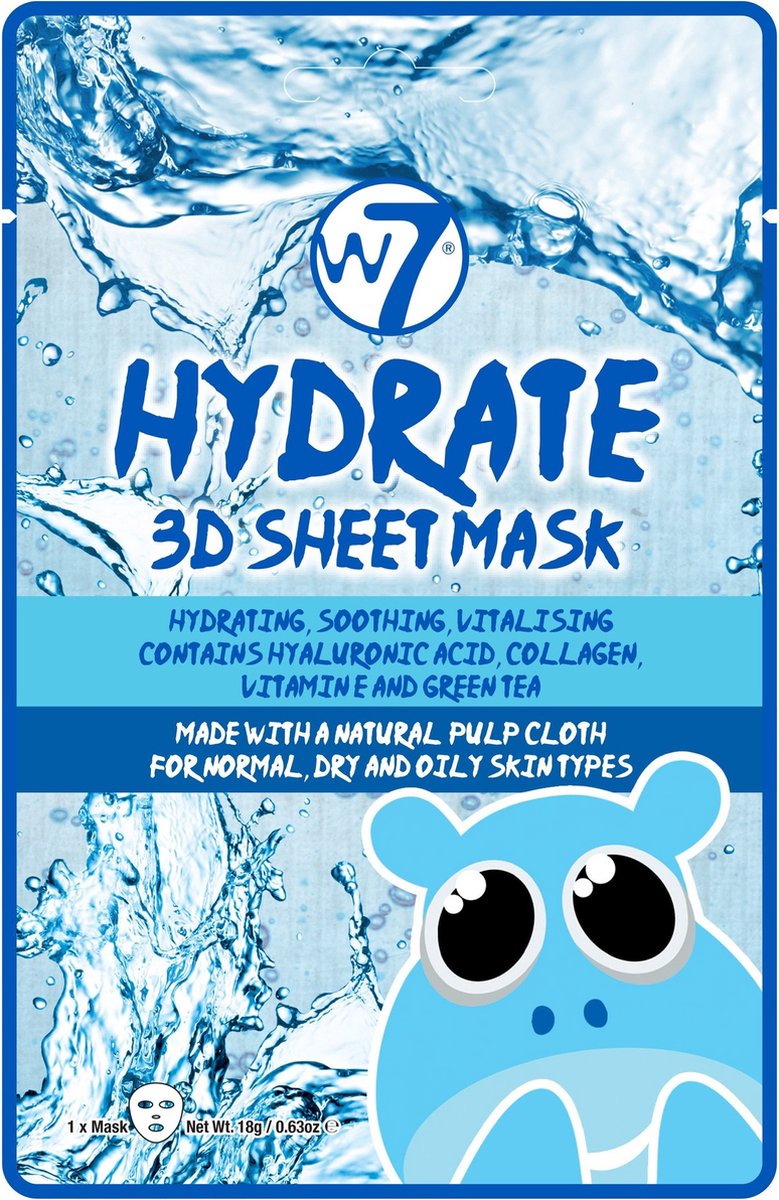 W7 3D Sheet Masker - Hydrate - Gezichtsmasker