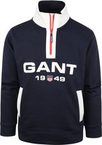 Gant - Half Zip Sweat Logo Navy - Maat L - Modern-fit