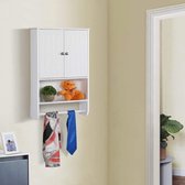 naqsh store  Hangkast, wandkast, badkamerkast, keukenkast, rek, opslag met deur en plank, wit, LBH: 48,5 x 14 x 73 cm