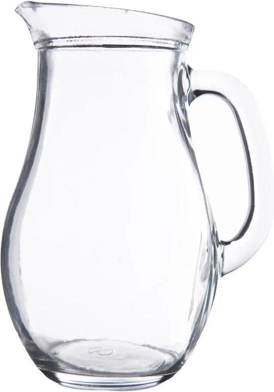 Karaf/schenkkan 1 liter van glas bol model - Waterkan - Sapkan