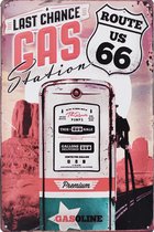 Signs-USA - Retro wandbord - metaal - Last Chance Gas Route 66 - Monument Valley - 30 x 40 cm