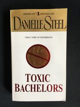 Danielle Steel's bestseller 'Toxic Bachelors', met een gouden rand en een rood verbodssymbool.