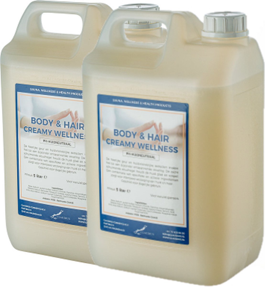 Goedkoopste Body & hair Creamy Wellness - 5 liter - set van 2 stuks - 2 in 1 voor lichaam en haar.