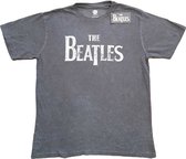 The Beatles - Drop T Logo Heren T-shirt - S - Grijs