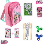Hello Kitty Zomerpakket: Hello Kitty Picknick Tas, LOL Make-Up, Spingtouw, Bedelarmband, 2 Spinners en 2 Doosjes Knutsel Pom Poms