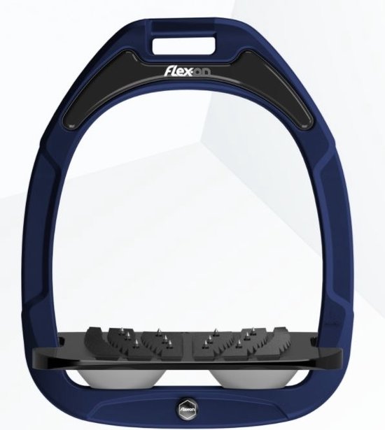 Flex-On Green Composite Inclined Ultra Grip Stirrups LIGHT GREY/BLACK/BLUE – Horse in the Box