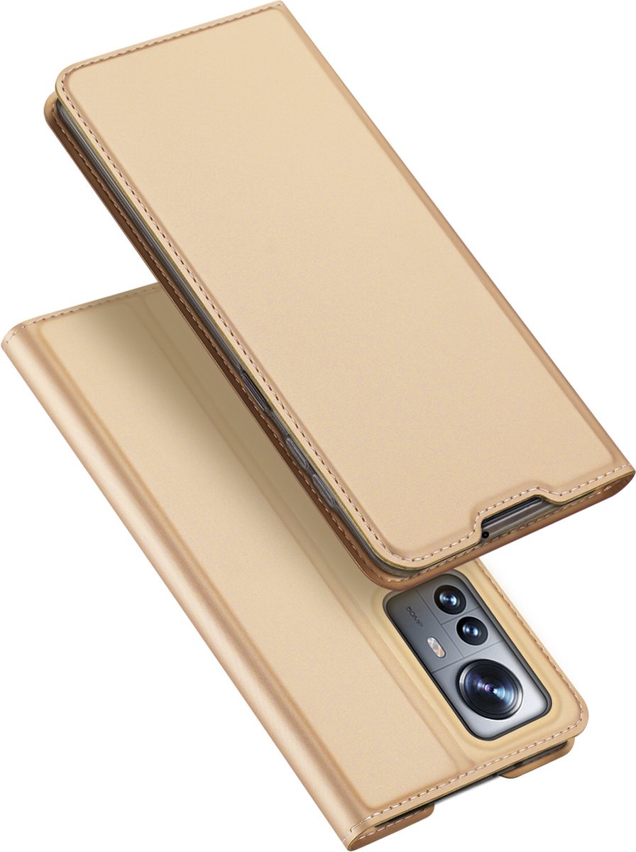 Dux Ducis - Telefoonhoesje geschikt voor Xiaomi 12 Pro - Skin Pro Book Case - Goud