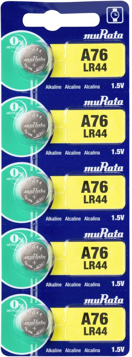 MURATA Alkaline LR44 - 5 stuks