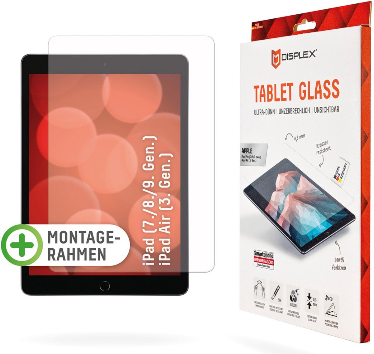 Displex Tablet Glass + Frame voor iPad 10.2 inch - gehard glas