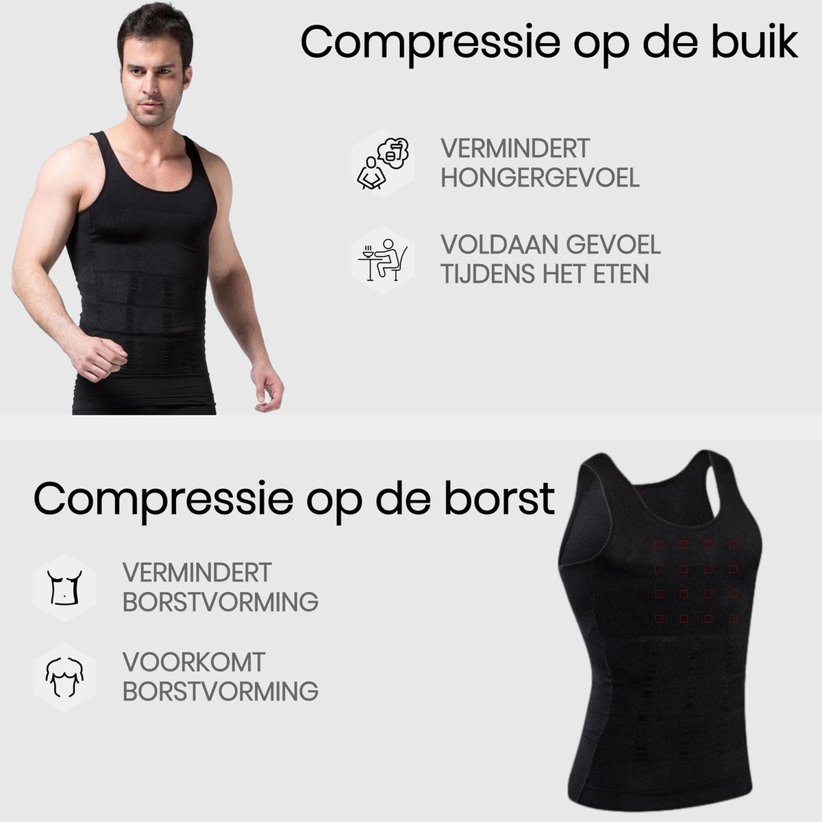 BukkitBow - Correctie Hemd - Afslank Hemd - Figuur corrigerend Ondershirt -  Zwart XL | bol
