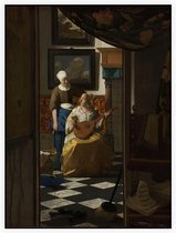 De liefdesbrief, Johannes Vermeer - Foto op Akoestisch paneel - 120 x 160 cm