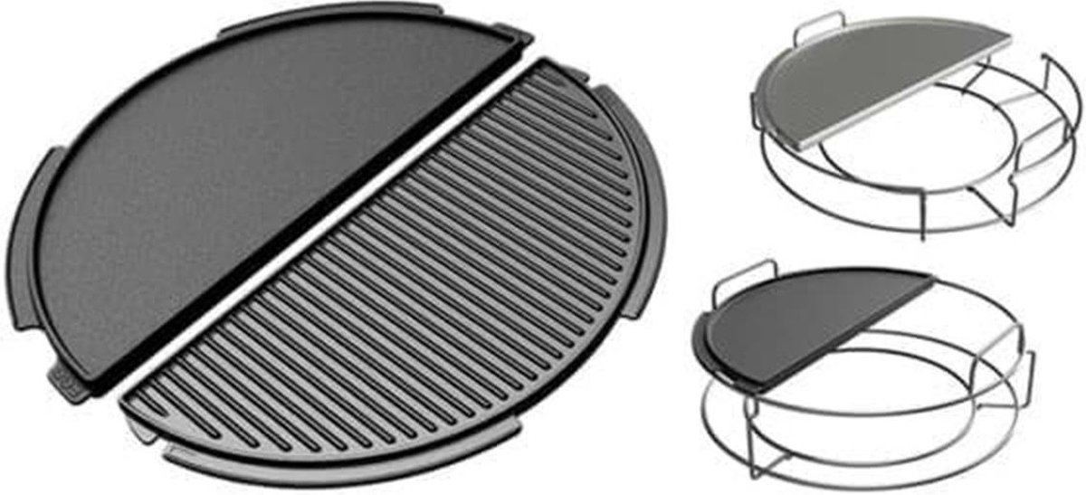 Big Green Egg Half rond - Gietijzeren - Grillplaat - Bakplaat
