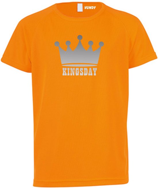T-shirt kinderen Kroon zilver | koningsdag kinderen | oranje shirt | Oranje | maat 164