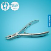 BeautyTools Professionele Nagelknipper -  Hoektang voor (Harde) Teennagels, Kalknagels en Ingegroeide Nagelhoeken - Pedicure / Manicure tang - Recht Snijvlak 14 mm - INOX (NN-0164)