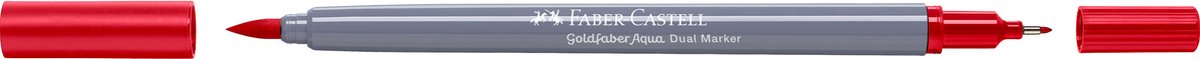 Faber-Castell - Duo aquarel marker - Goldfaber - geraniumrood fel 121 - brush / 0,6mm - FC-164621