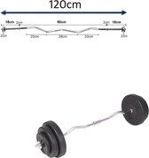 Halterstang Curl 120 cm- Gewichtenstang – Barbell – Gebogen Stang 120cm – Biceps halterstang