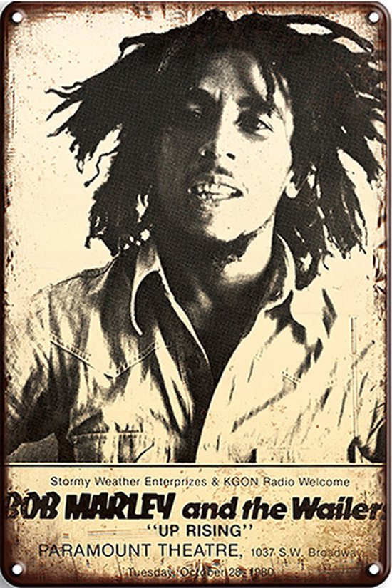 Signs-USA - Concert Sign - metaal - Bob Marley-Paramount Theatre - 30 x 40 cm