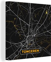 Tableau sur Toile City Map - Tongres - Carte - Or - Carte - 20x20 cm - Décoration murale