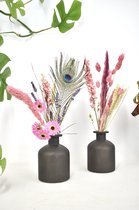 Droogbloemen set met vaasjes - Cadeauset - droogbloemen met vaas - droogbloemen - Natuurlijk Bloemen