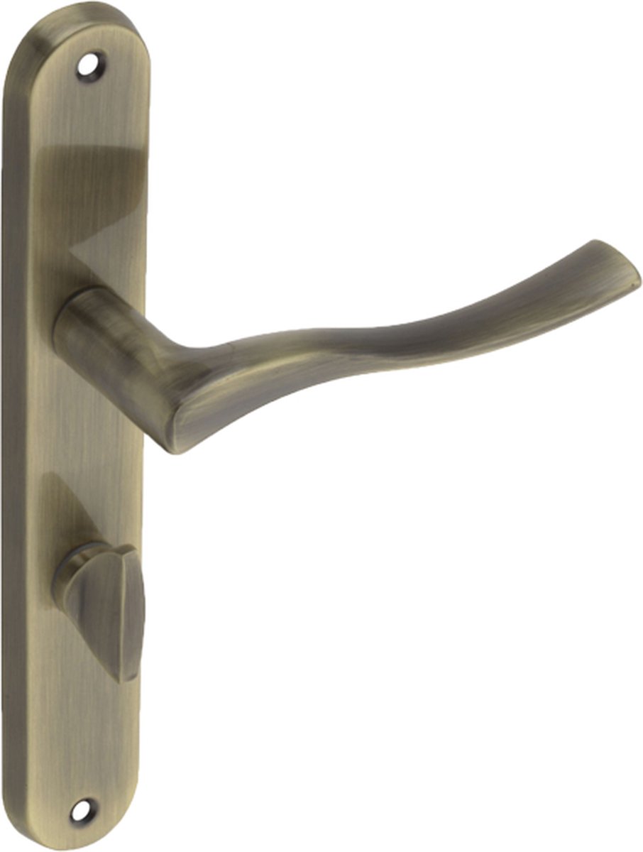 Gamet Volatis DH-94A - Deurbeslagset - Antiek Messing Afwerking - Wc Sluitsysteem - Lange Schild