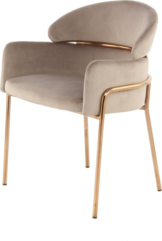 Chaise Elva 100 Taupe / Or Rose