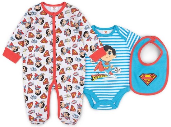 DC COMICS SUPERMAN - 3-delige Baby Geschenkset - Kledingset - Layette