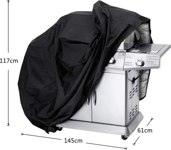 Barbecuehoes – Weerbestendige Beschermhoes Voor Ronde Grills – 50 X 80 Cm (Ø X H) – Oxford Polyester 420D – Met Trekkoord – Antraciet