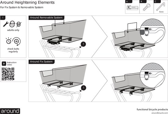 AROUND Verhogingselementen voor fietsmand van Aro® — afbeelding 3
