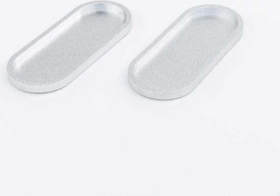 ForaVida | Plakgreep set 2 stuks zilver | Aluminium handgreep voor glazen schuifdeur en glazen schuifwand